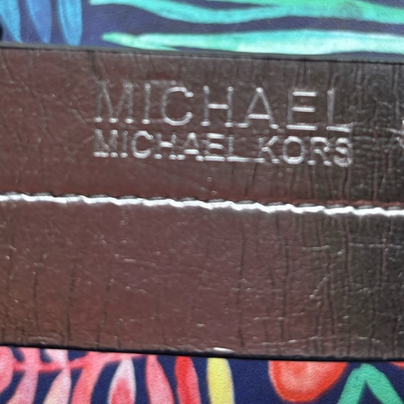 Michael Kors Black Snakeskin Embossed Leather Belt Silver Buckle Size Small - Picture 4 of 11